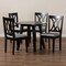 Baxton Studio Millie Grey Upholstered and Dark Brown Wood 5-Piece Dining Set 169-9404-10896 - alternate 3